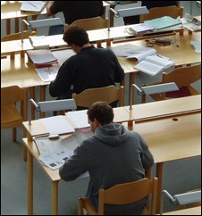 Students sitting exams
